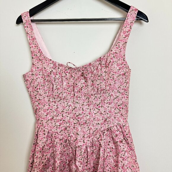 REFORMATION Daria Linen Mini Dress in Rosin Size US 4 - Picture 6 of 15